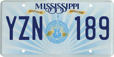 MS license plate YZN189