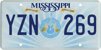 MS license plate YZN269