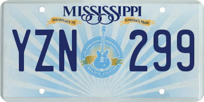 MS license plate YZN299