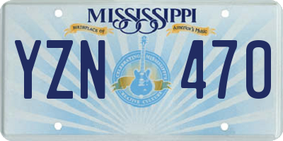 MS license plate YZN470