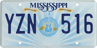 MS license plate YZN516