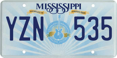 MS license plate YZN535