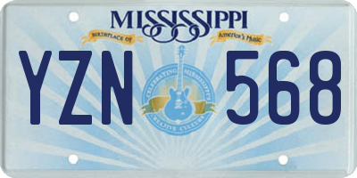 MS license plate YZN568