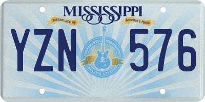 MS license plate YZN576