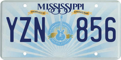 MS license plate YZN856