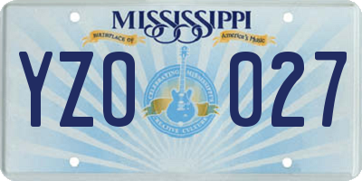 MS license plate YZO027