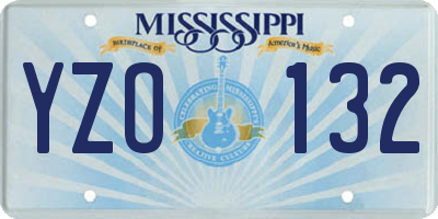 MS license plate YZO132