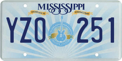 MS license plate YZO251