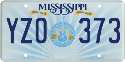 MS license plate YZO373