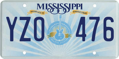 MS license plate YZO476