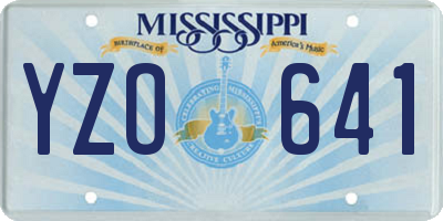 MS license plate YZO641