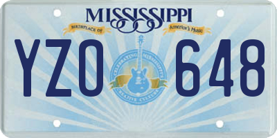 MS license plate YZO648