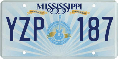 MS license plate YZP187