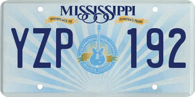 MS license plate YZP192