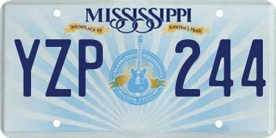MS license plate YZP244