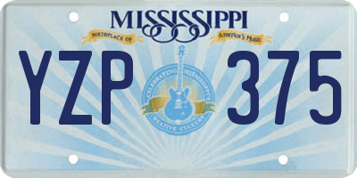 MS license plate YZP375