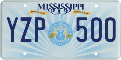 MS license plate YZP500