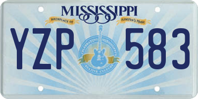 MS license plate YZP583