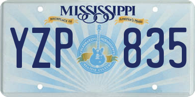 MS license plate YZP835