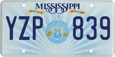 MS license plate YZP839