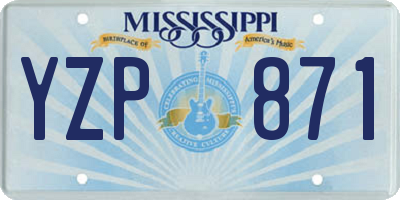 MS license plate YZP871