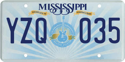 MS license plate YZQ035