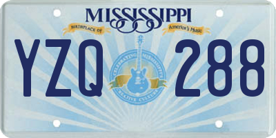 MS license plate YZQ288