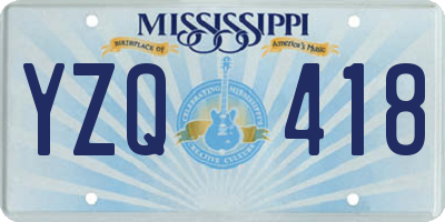 MS license plate YZQ418