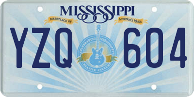 MS license plate YZQ604