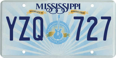 MS license plate YZQ727