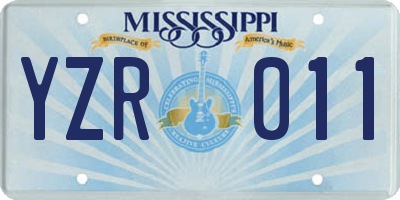 MS license plate YZR011