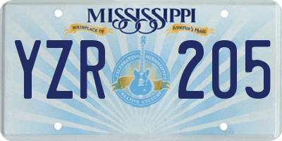 MS license plate YZR205