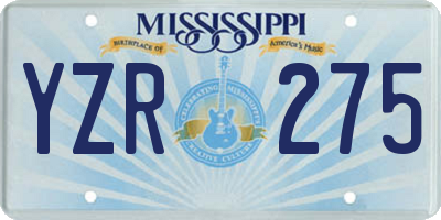 MS license plate YZR275