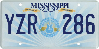 MS license plate YZR286