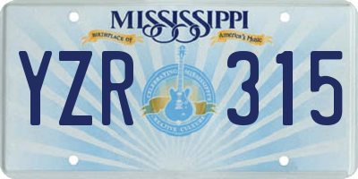 MS license plate YZR315