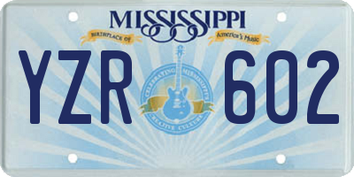 MS license plate YZR602