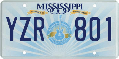 MS license plate YZR801