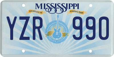 MS license plate YZR990