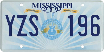 MS license plate YZS196