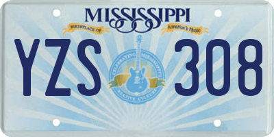 MS license plate YZS308
