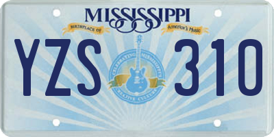 MS license plate YZS310