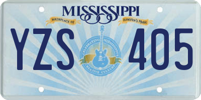 MS license plate YZS405