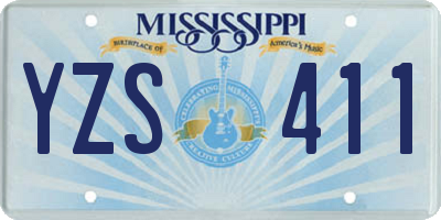 MS license plate YZS411