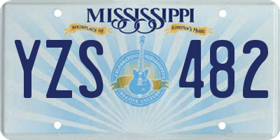 MS license plate YZS482