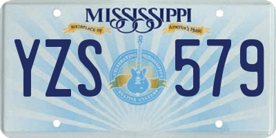 MS license plate YZS579