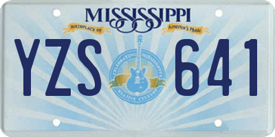 MS license plate YZS641