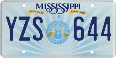 MS license plate YZS644