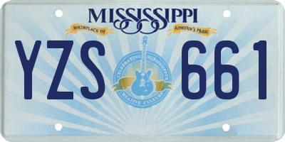 MS license plate YZS661