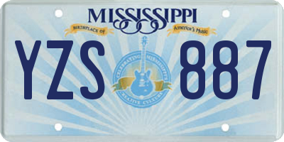 MS license plate YZS887