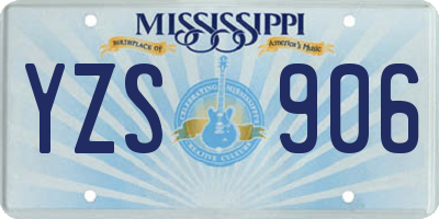 MS license plate YZS906